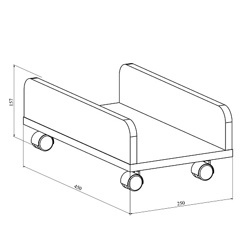 Подставка под системный блок ОФ-25 дуб крафт табачный