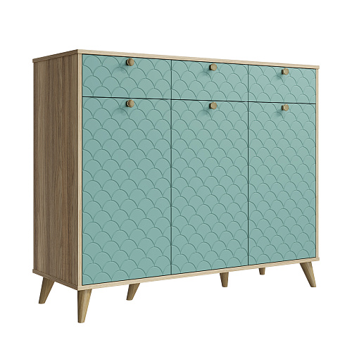 Тумба Велламо ВО-05 блэквуд ячменный/бирюза