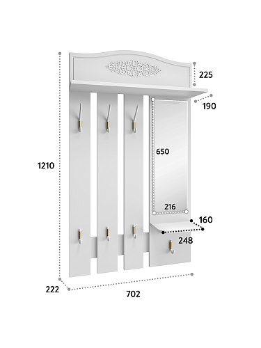 Вешалка Ассоль АС-76 белое дерево