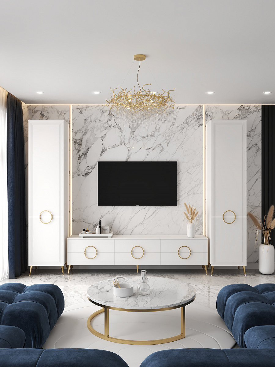 Комплект мебели для гостиной Оливия ОЛ-101 белый бриллиант/бланж