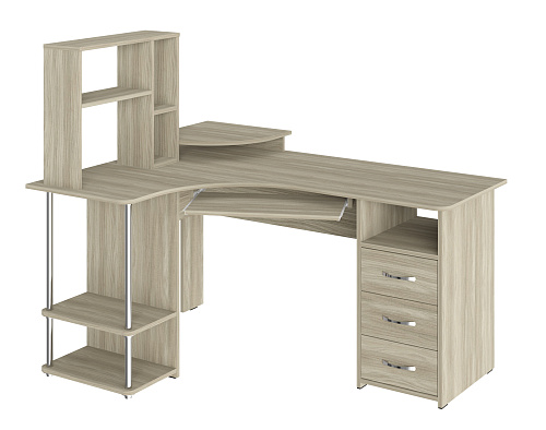 Стол компьютерный С-237 с полкой СЕ-237 блэквуд сатиновый