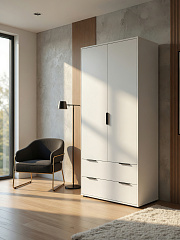 Шкаф Оптима ОП-26 белый структурный/меренга