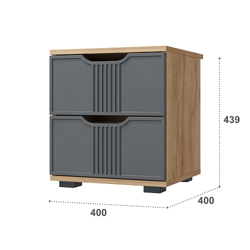 Тумба прикроватная Эмилия ЭЛ-25 дуб крафт золотой/графит