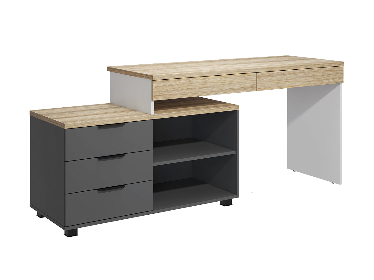 Стол Скайлайт СЛ-21К блэквуд ячменный/графит/белый