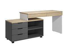 Стол Скайлайт СЛ-21К блэквуд ячменный/графит/белый