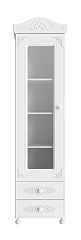 Шкаф-пенал со стеклом Ассоль АС-1 белое дерево