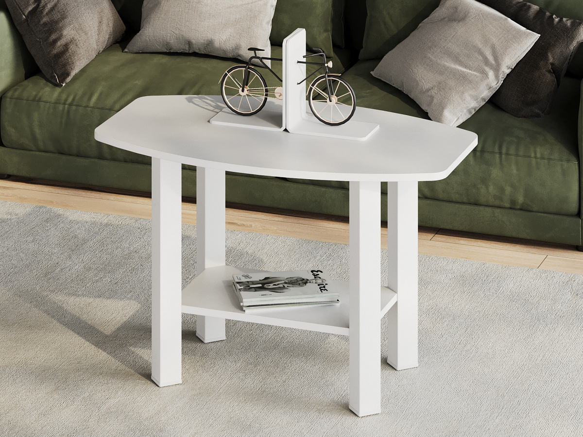 Стол журнальный С-500 белый структурный/белый