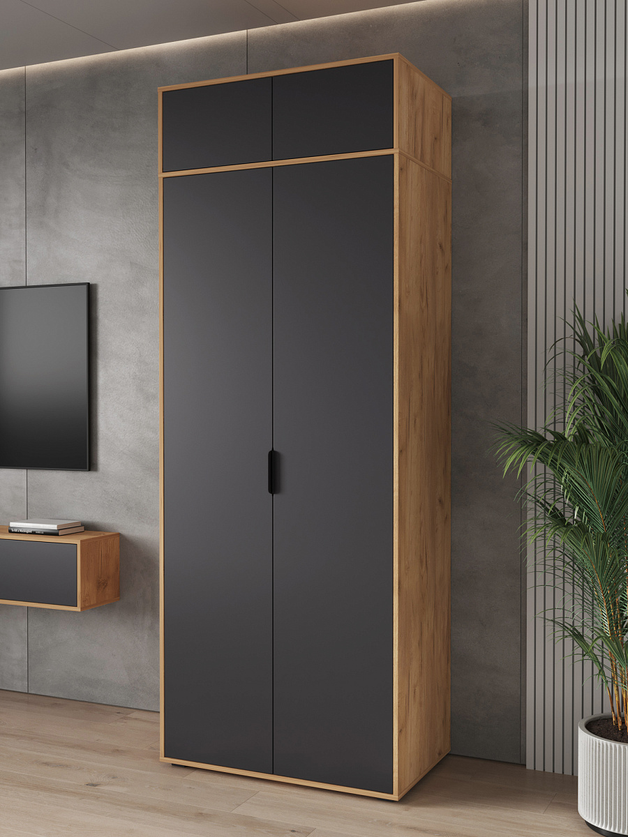 Шкаф для одежды Оптима ОП-14 дуб крафт золотой/графит