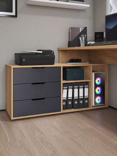 Стол угловой Оптима ОП-21 дуб крафт золотой/графит