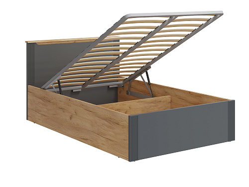 Кровать с ПМ Эмилия ЭЛ-32 (120х200) дуб крафт золотой/графит