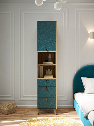 Пенал Велламо ВО-14 блэквуд ячменный/морская волна