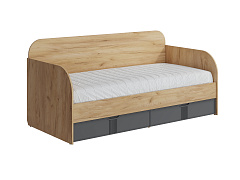 Кровать Эмилия ЭЛ-48 (90/200) дуб крафт золотой/графит