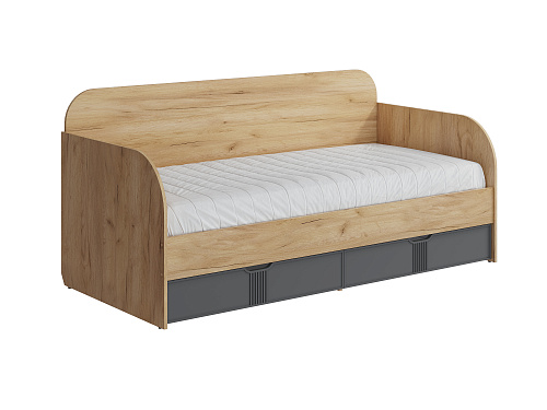 Кровать Эмилия ЭЛ-48 (90/200) дуб крафт золотой/графит