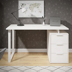 Стол С-416 белый структурный/меренга (1350*600 белая опора)