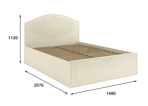 Кровать Ассоль плюс АС-60 (2000х1400) ваниль