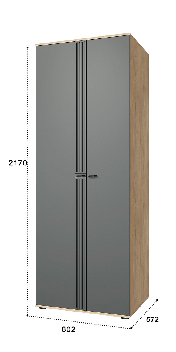 Шкаф для одежды Эмилия ЭЛ-16К глухой дуб крафт золотой/графит