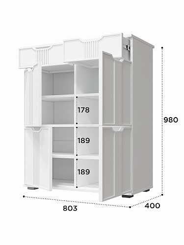 Комод Эмилия ЭЛ-20 белый структурный/меренга
