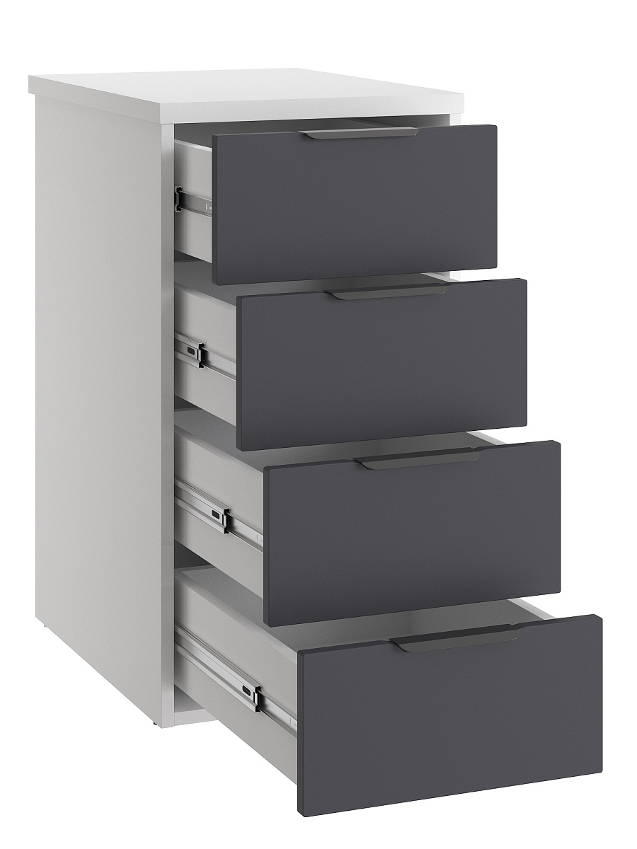 Тумба К-52 белый структурный/графит