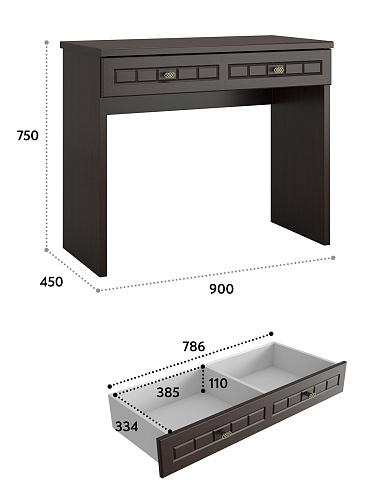 Туалетный столик Монблан МБ-73К венге/орех шоколадный