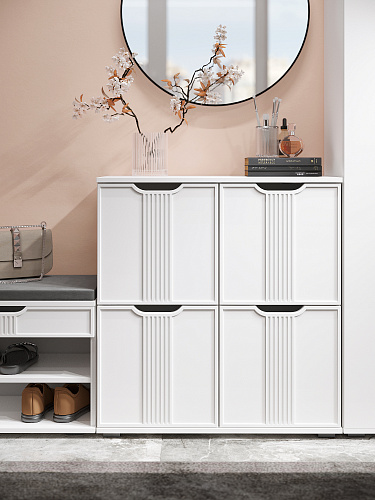 Тумба Эмилия ЭЛ-45 белый структурный/меренга