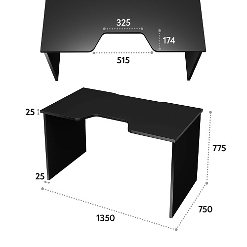 Геймерский стол С-240 черный/черный