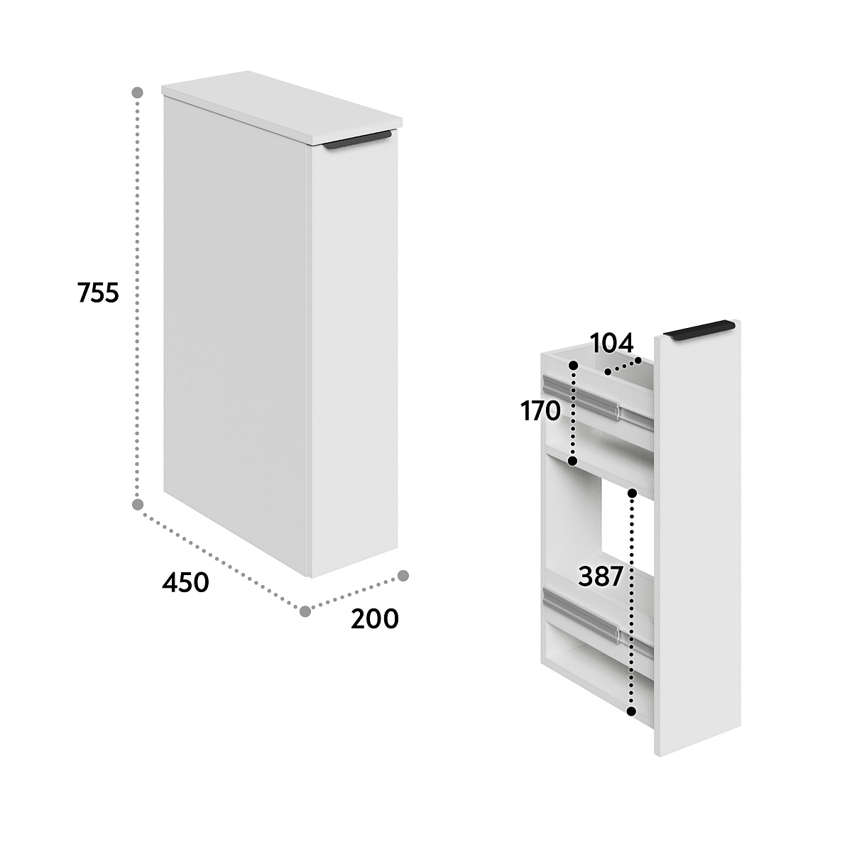 Тумба К-40 белый структурный