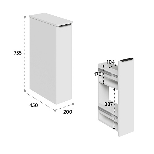 Тумба К-40 белый структурный