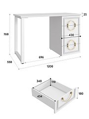 Стол Оливия ОЛ-10 белый бриллиант/бланж