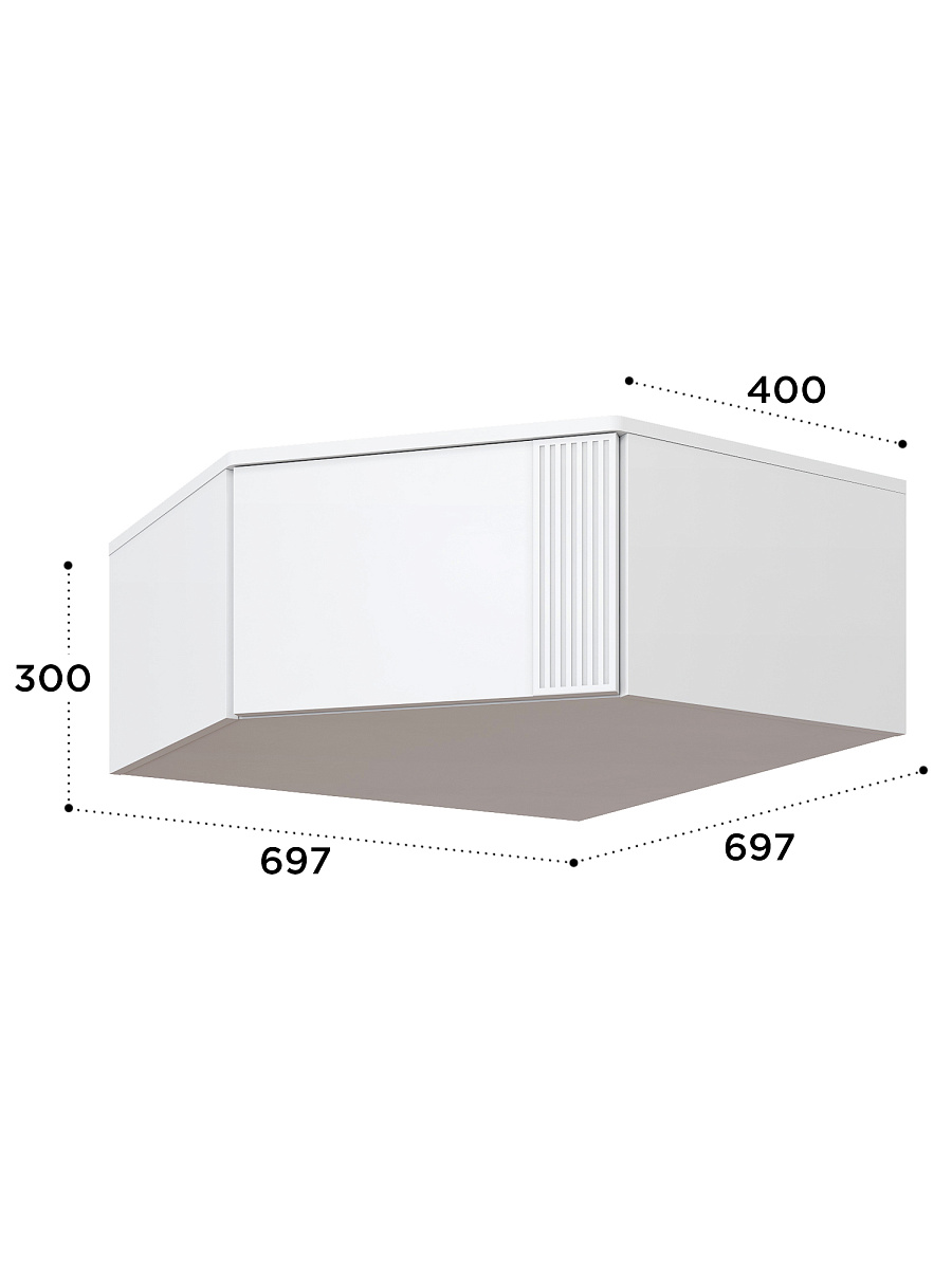 Антресоль Эмилия ЭЛ-52 белый структурный/меренга