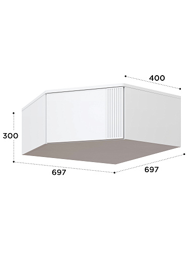 Антресоль Эмилия ЭЛ-52 белый структурный/меренга
