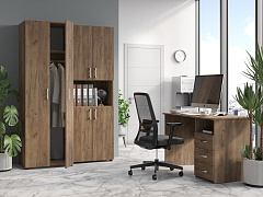 Шкаф платяной ОФ-31К дуб крафт табачный