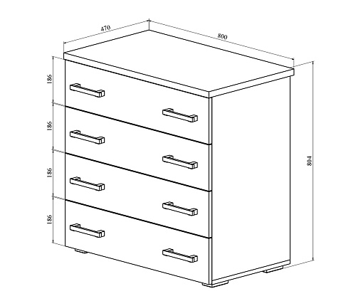 Комод Виктория ВИ-71 дуб крафт золотой