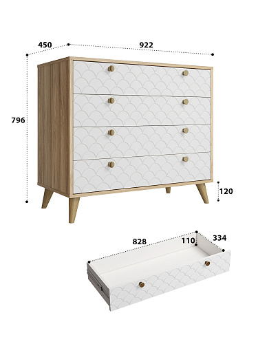 Комод Велламо ВО-12 блэквуд ячменный/бланж