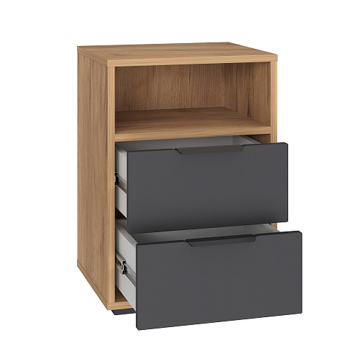 Тумба прикроватная Оптима ОП-07 дуб крафт золотой/графит