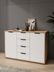 Комод Оптима ОП-17 дуб крафт золотой/меренга