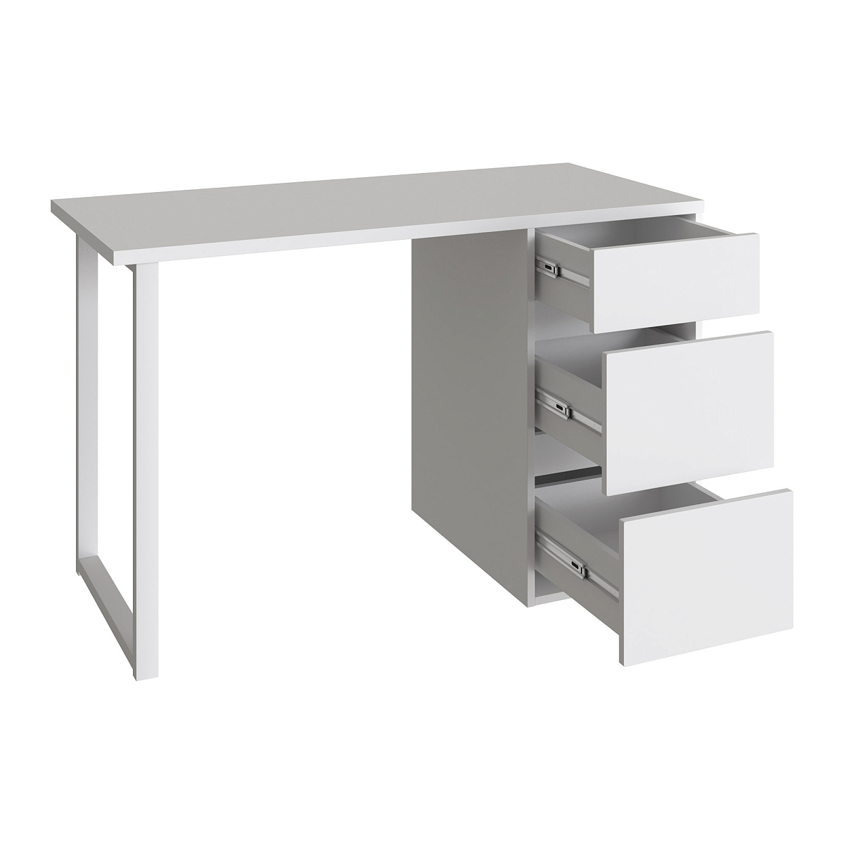 Стол С-411 белый структурный/меренга (1200х550 белая опора)