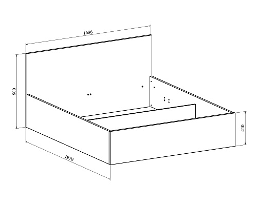 Кровать Виктория ВИ-38 (1600x1900) дуб крафт золотой