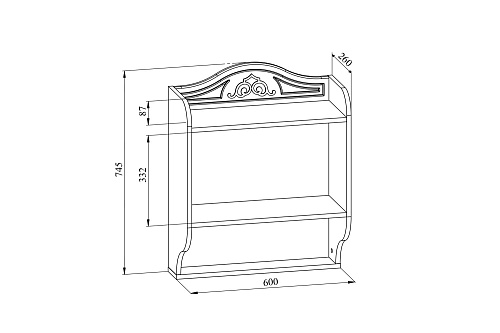 Полка Ассоль АС-15 белое дерево