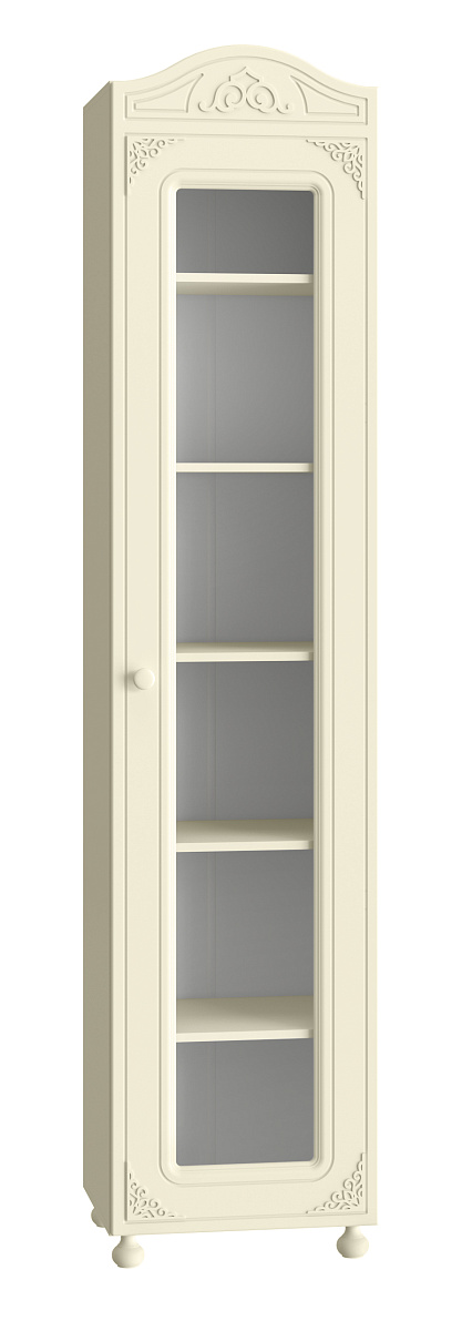 Шкаф Ассоль плюс АС-53К со стеклом (правый c короной) ваниль