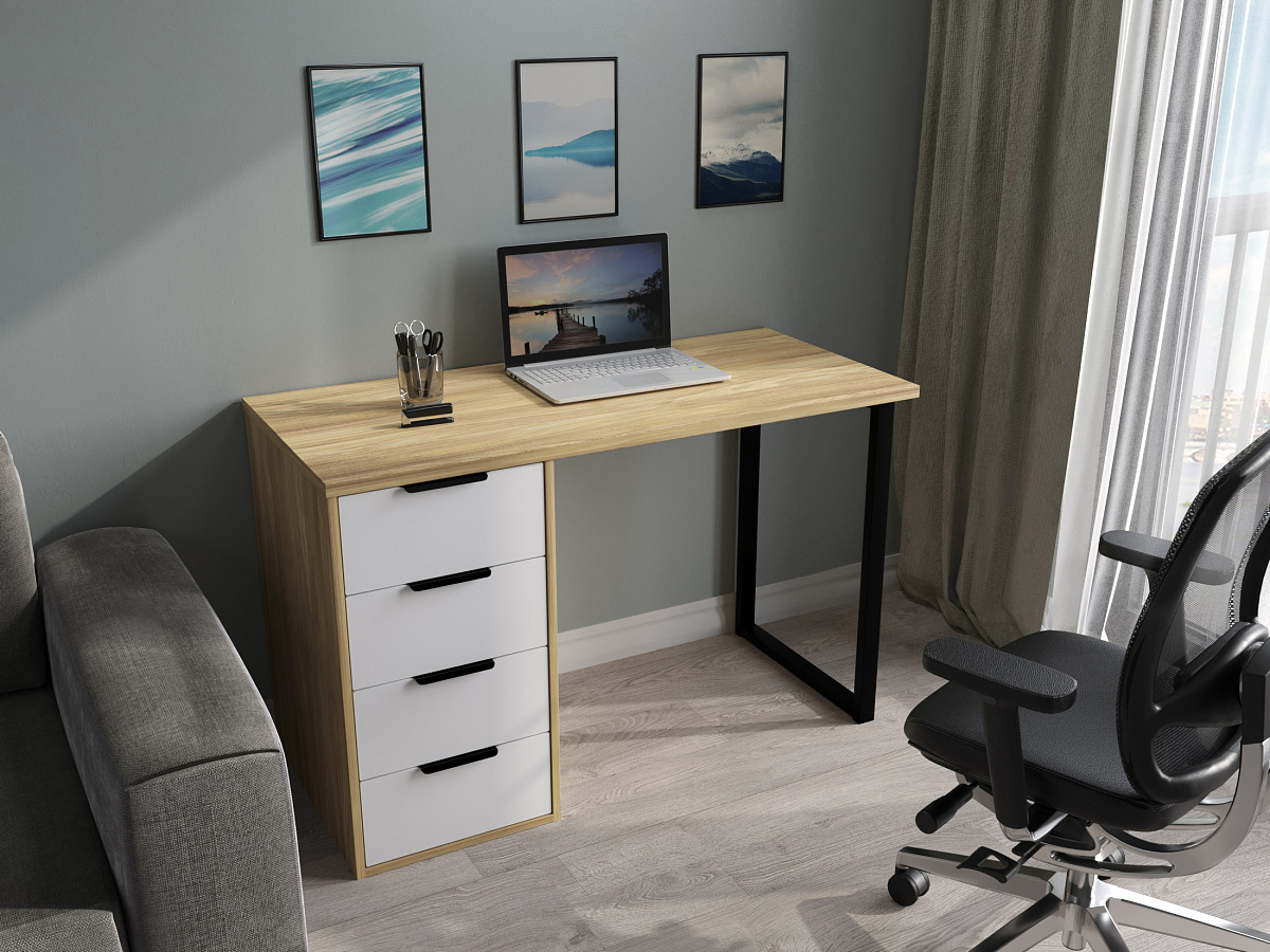 Стол С-400 блэквуд ячменный/меренга