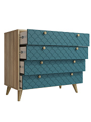 Комод Велламо ВО-12 блэквуд ячменный/морская волна