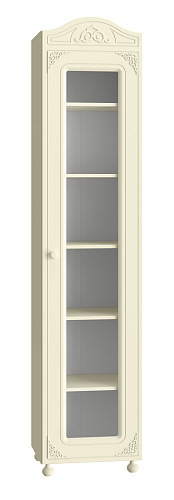 Шкаф Ассоль плюс АС-53К со стеклом (правый c короной) ваниль