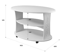 Стол журнальный Ассоль АС-17 белое дерево