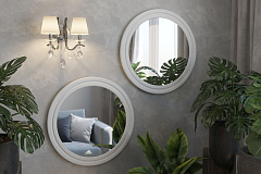 Зеркало «Монблан» МБ-42 (700х700) белое дерево