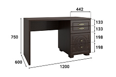 Стол письменный «Монблан» МБ-70К венге/орех шоколадный