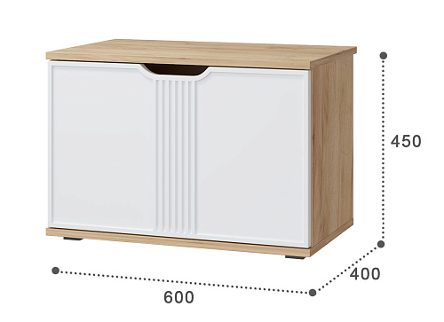 Тумба Эмилия ЭЛ-4 дуб крафт золотой/меренга