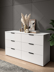 Комод Оптима ОП-16 (1352х426) белый структурный/меренга