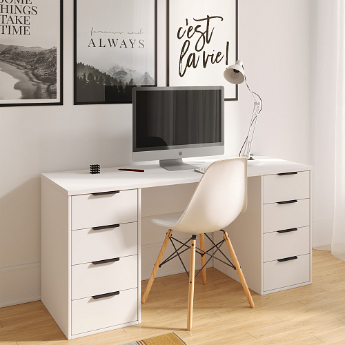 Стол С-403 белый структурный/меренга (1600х550)