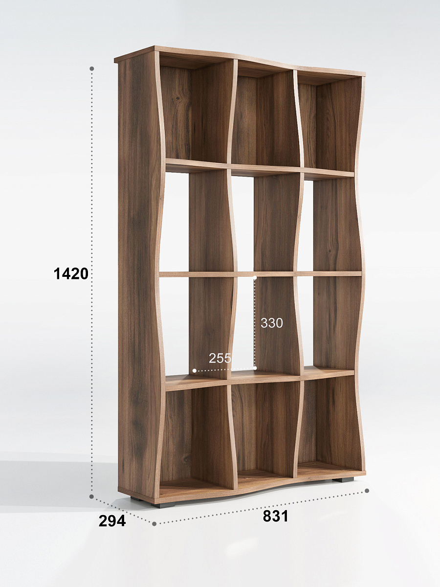 Стеллаж Контемпо КТ-02 дуб барокко янтарный