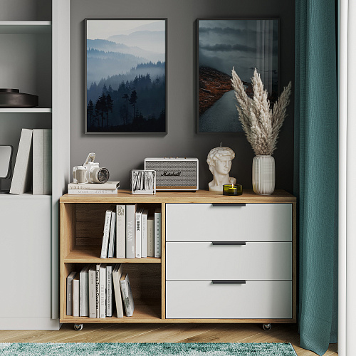 Тумба К-50 дуб крафт золотой/меренга